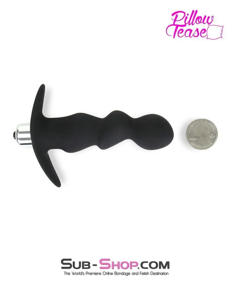 0311E      Rippled Vibrating Silicone Prostate P-Spot Anal Plug - MEGA Deal