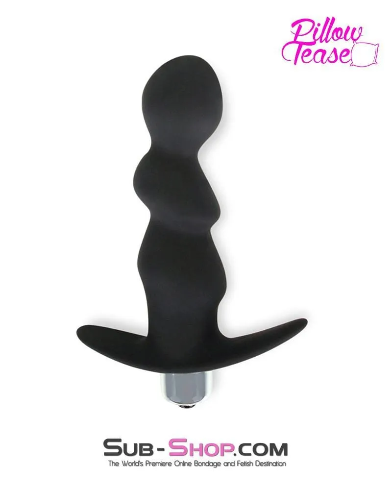 0311E      Rippled Vibrating Silicone Prostate P-Spot Anal Plug - MEGA Deal