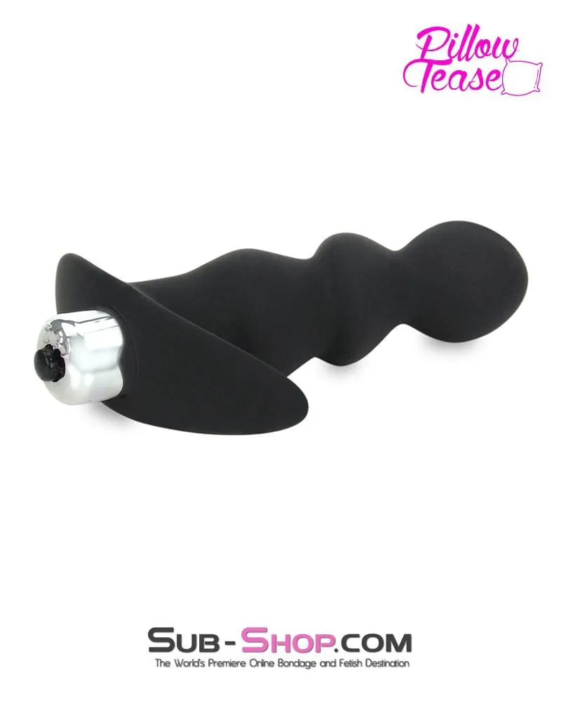 0311E      Rippled Vibrating Silicone Prostate P-Spot Anal Plug