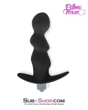 0311E      Rippled Vibrating Silicone Prostate P-Spot Anal Plug