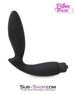0440E      Black Silicone Butt Plug with Perineum Stimulator