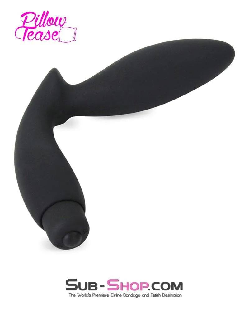 0440E      Black Silicone Butt Plug with Perineum Stimulator