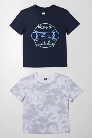 2 Pack Skate Short Sleeve T-Shirts Navy