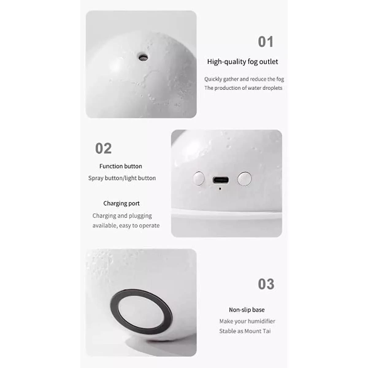 3D Moon Air Humidifier Night Light