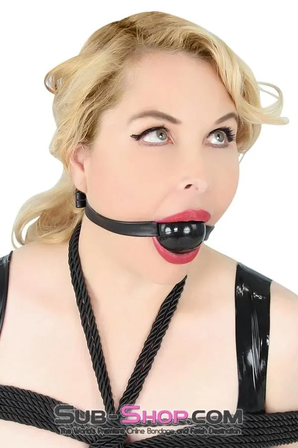 4482DL      Large Black Rubber Ballgag on Black Strap - MEGA Deal