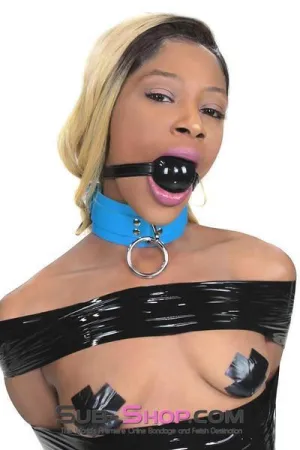4482DL      Large Black Rubber Ballgag on Black Strap - MEGA Deal