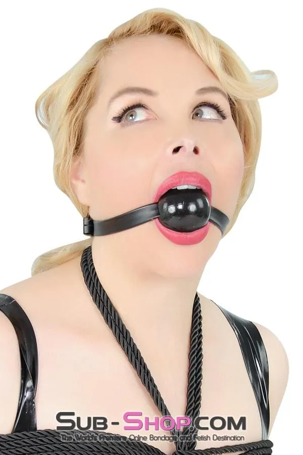 4482DL      Large Black Rubber Ballgag on Black Strap - MEGA Deal