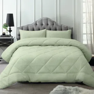 Accessorize Waffle Sage 3 Piece Jacquard Comforter Set