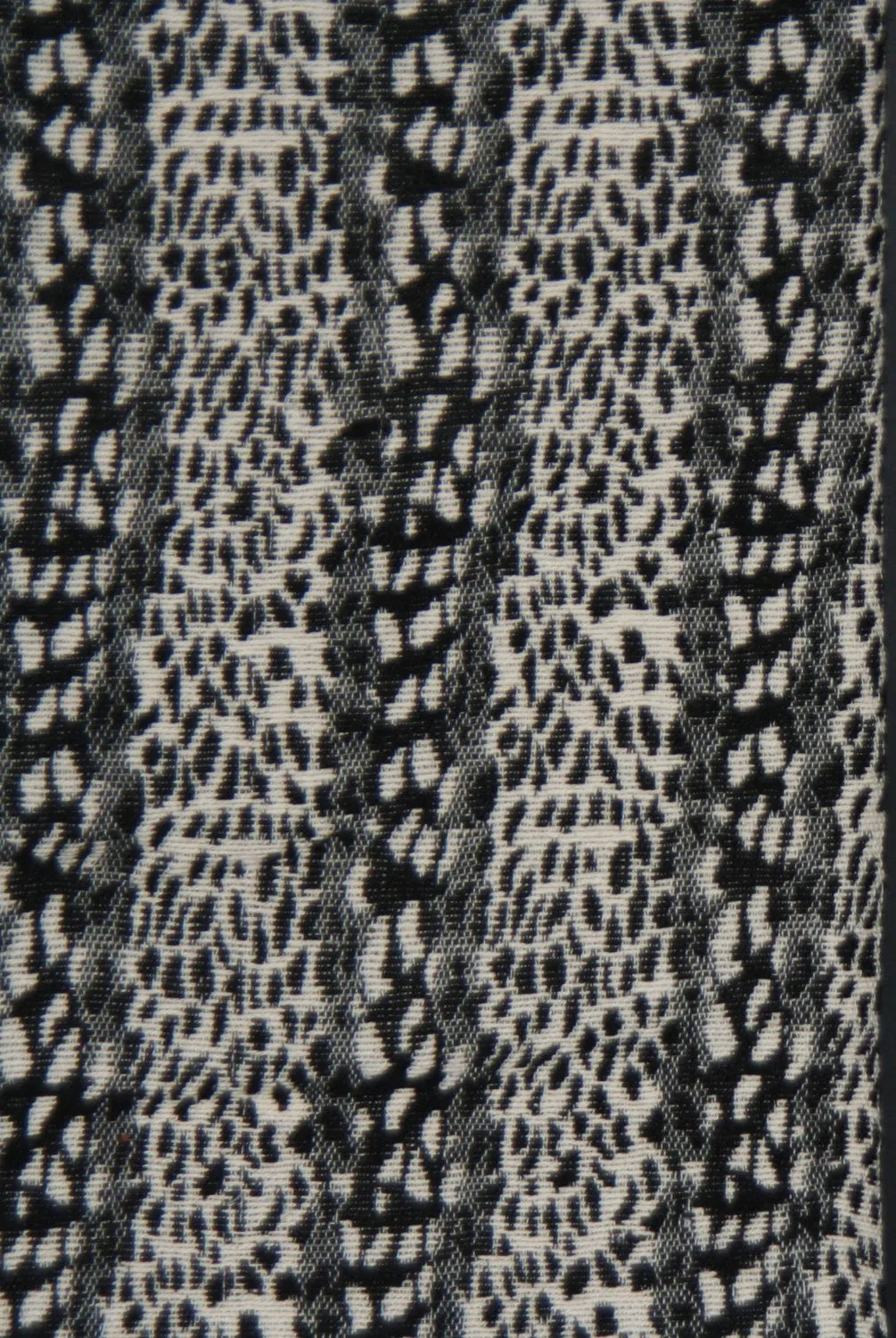 African Leopard Design Blanket Black and White Hand Woven Cotton 70" X 98"