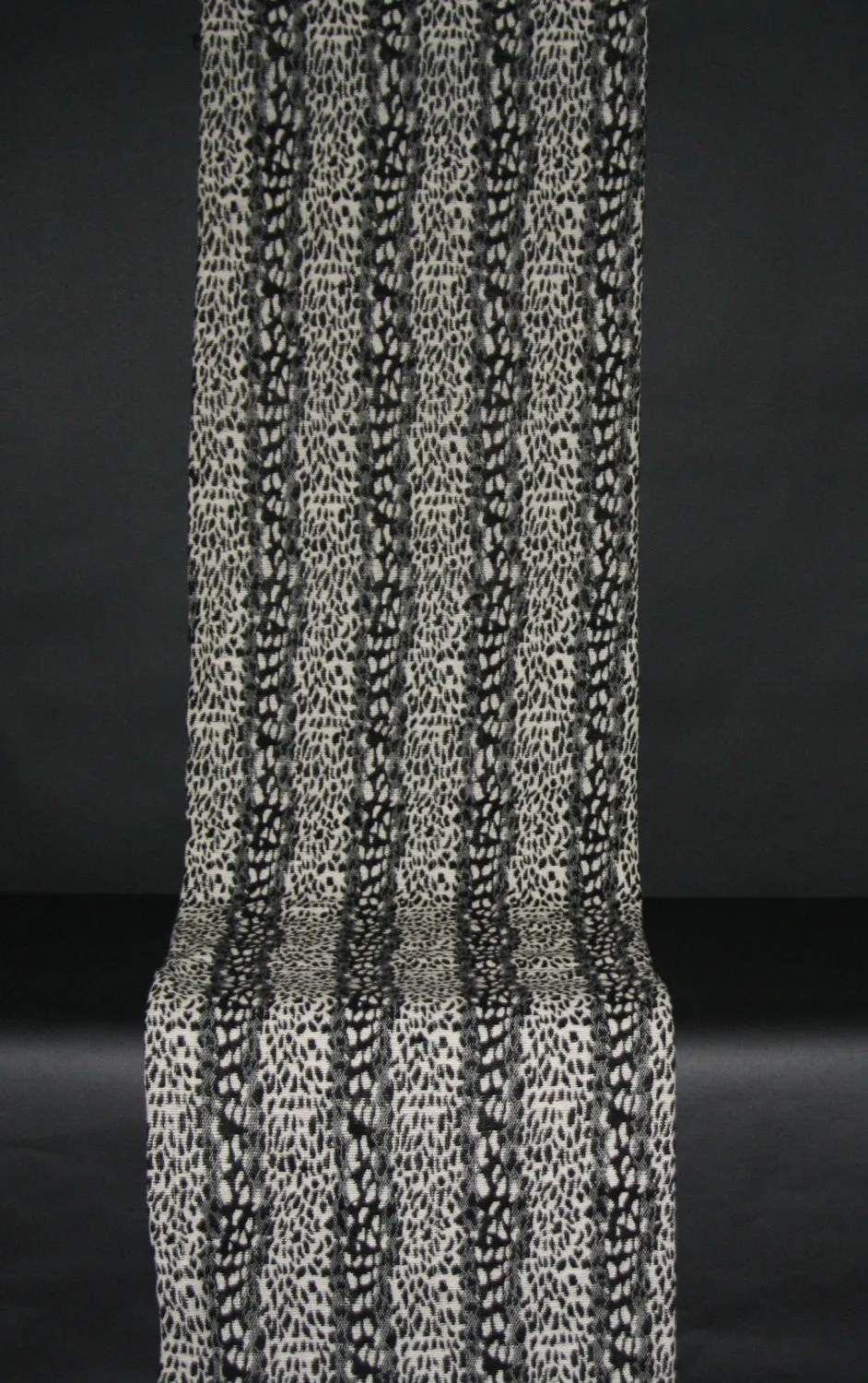 African Leopard Design Blanket Black and White Hand Woven Cotton 70" X 98"