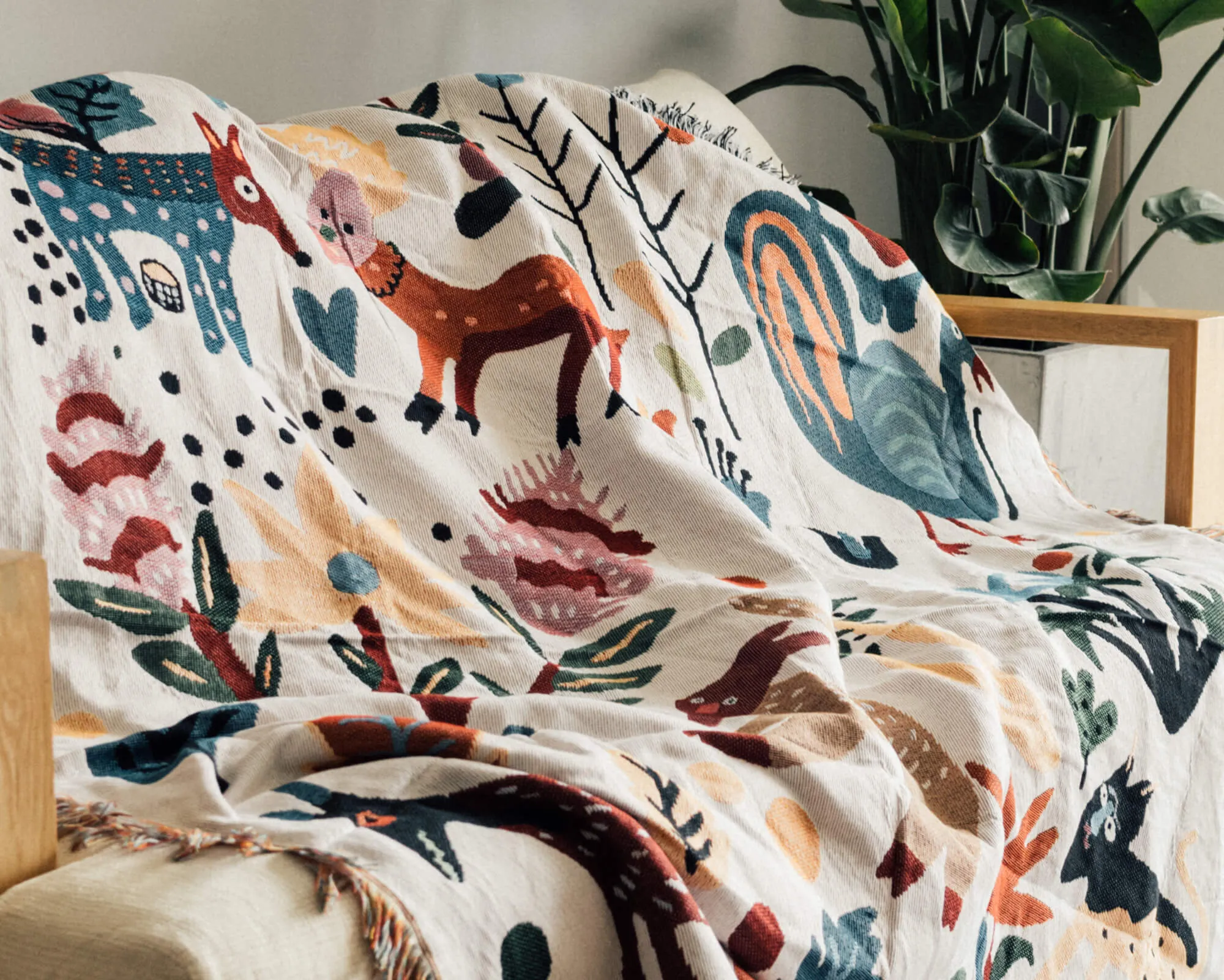 Animal Forest Throw Blanket