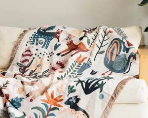 Animal Forest Throw Blanket