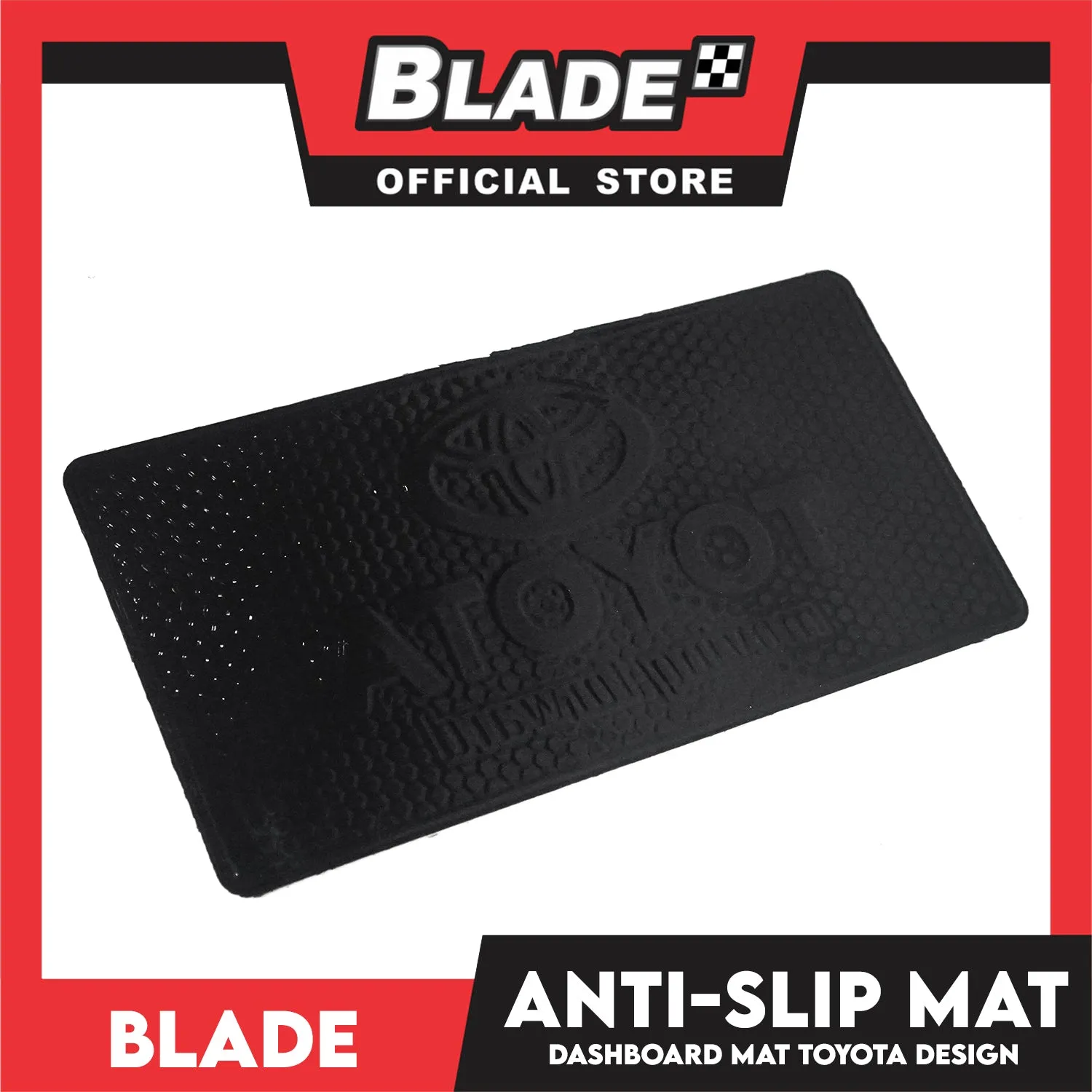 Anti-Slip Mat Car Dashboard Mat Toyota Design (Black)