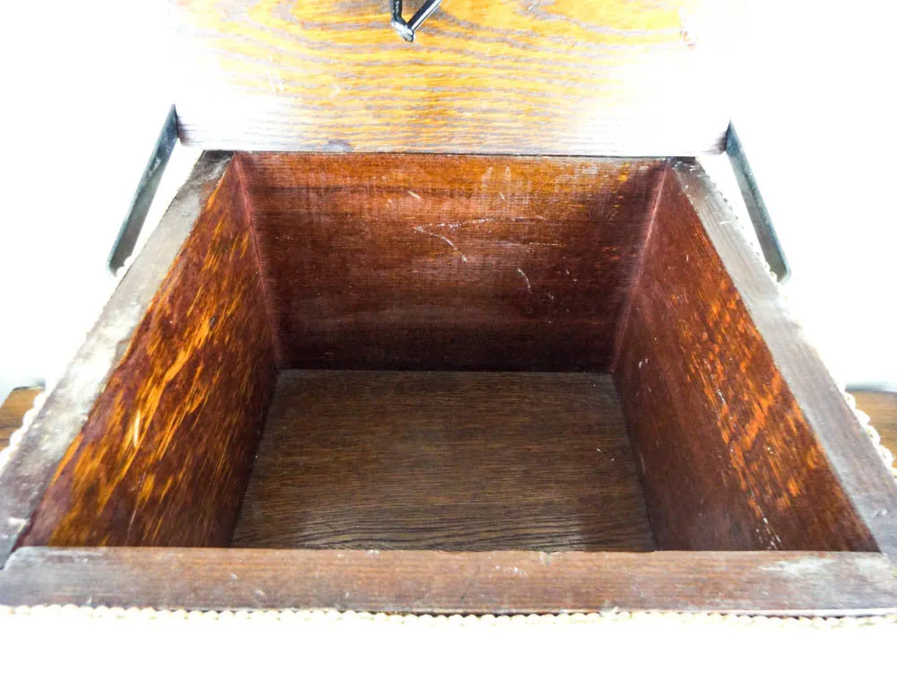 Antique Shoe Shine Stool Box with Cast Iron Griffin Legs