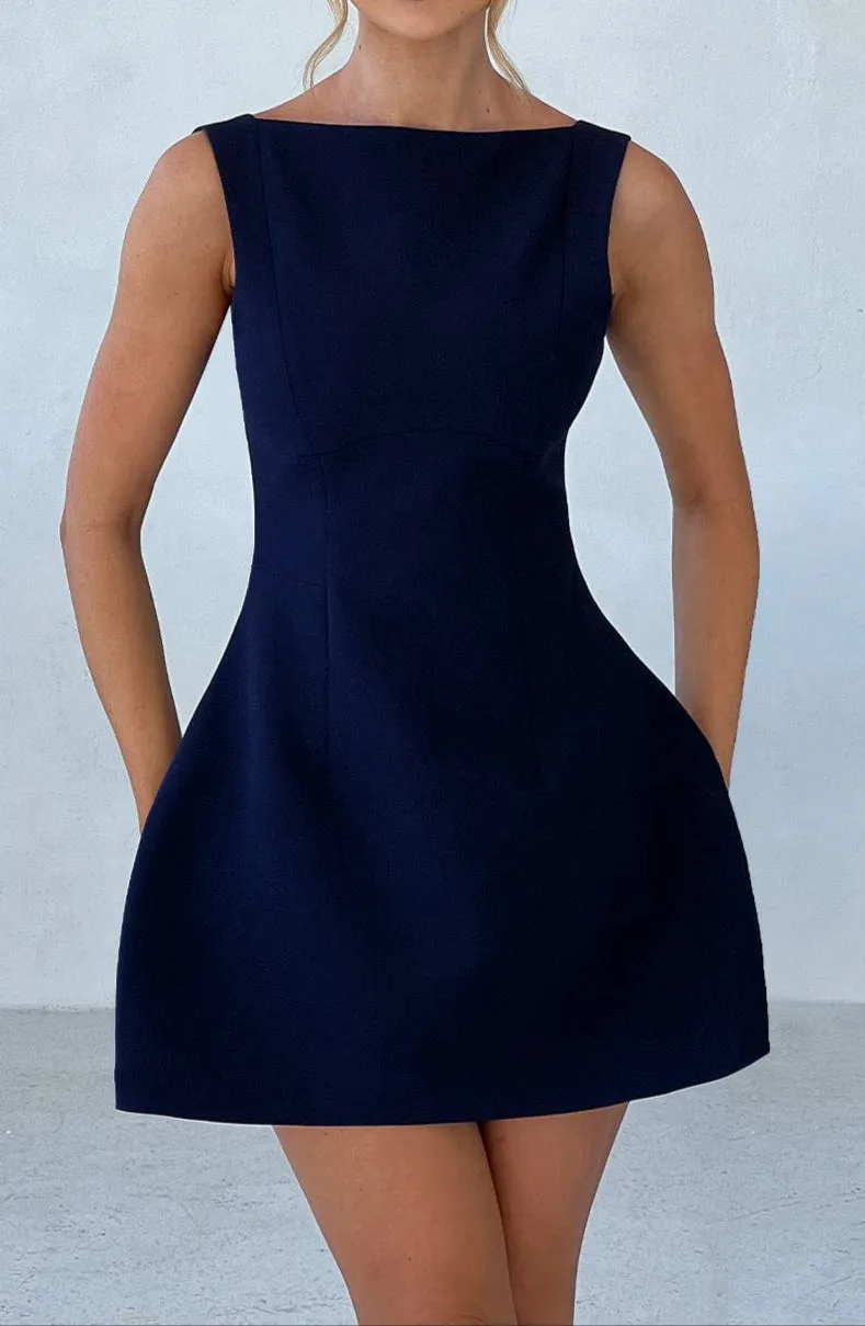 Antonella mini dress-navy blue