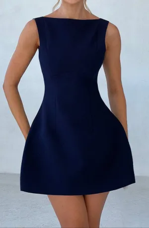 Antonella mini dress-navy blue