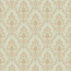 Audley Damask Pattern Wallpaper- Mint Green