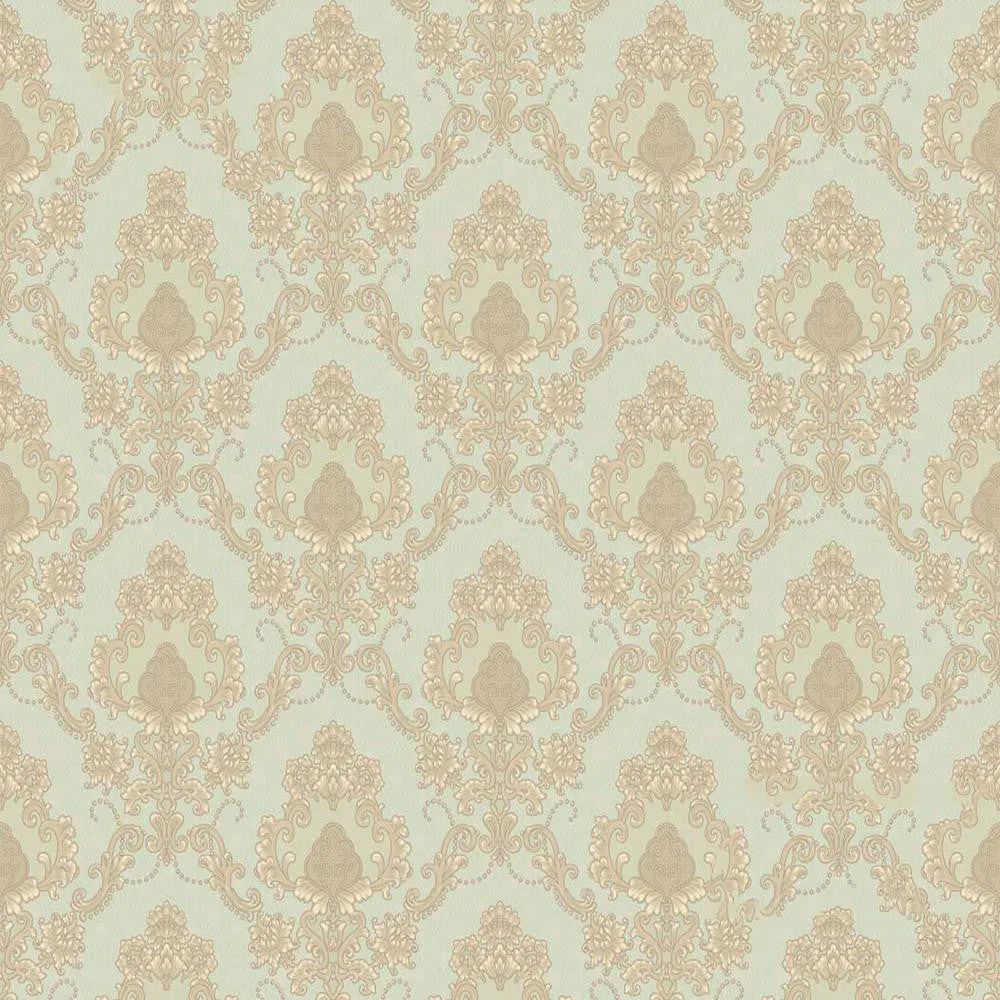 Audley Damask Pattern Wallpaper- Mint Green