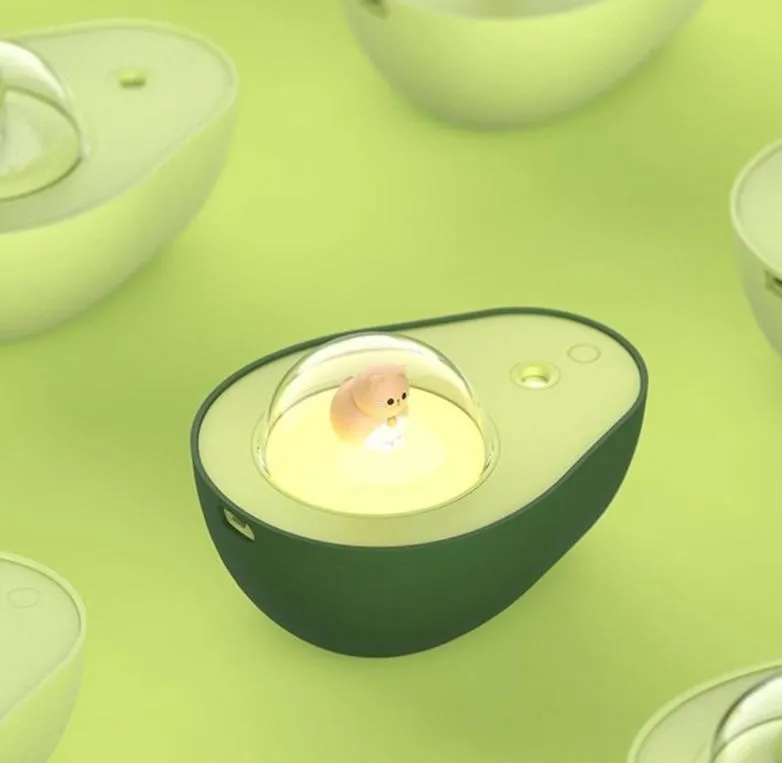 Avocado Humidifier with USB Kitty Bedroom Night Light