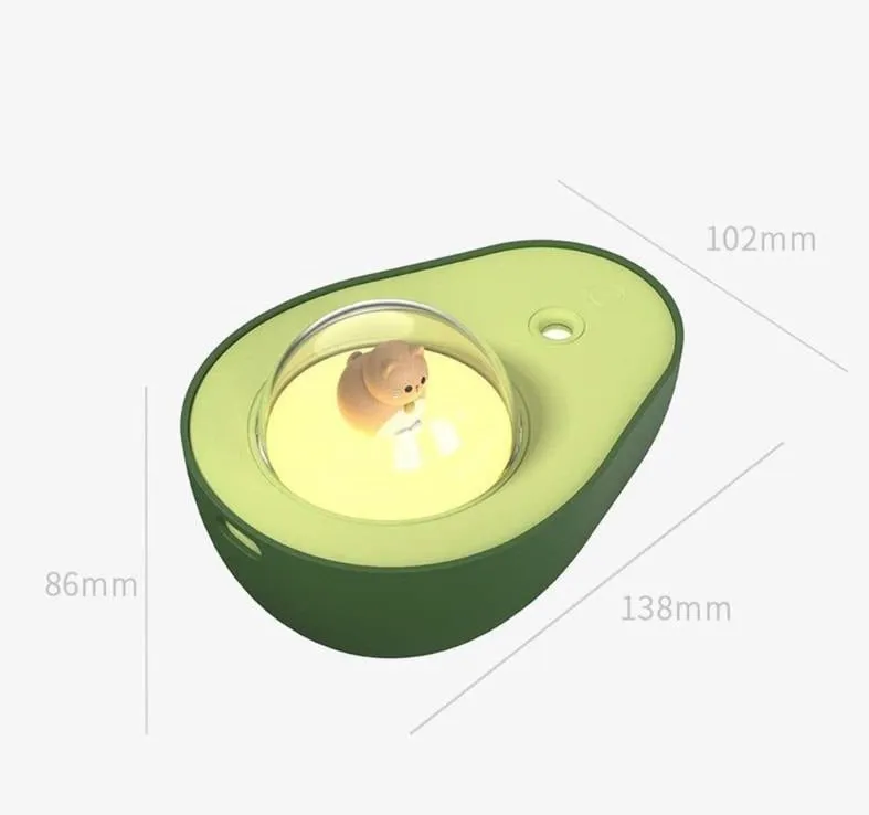 Avocado Humidifier with USB Kitty Bedroom Night Light