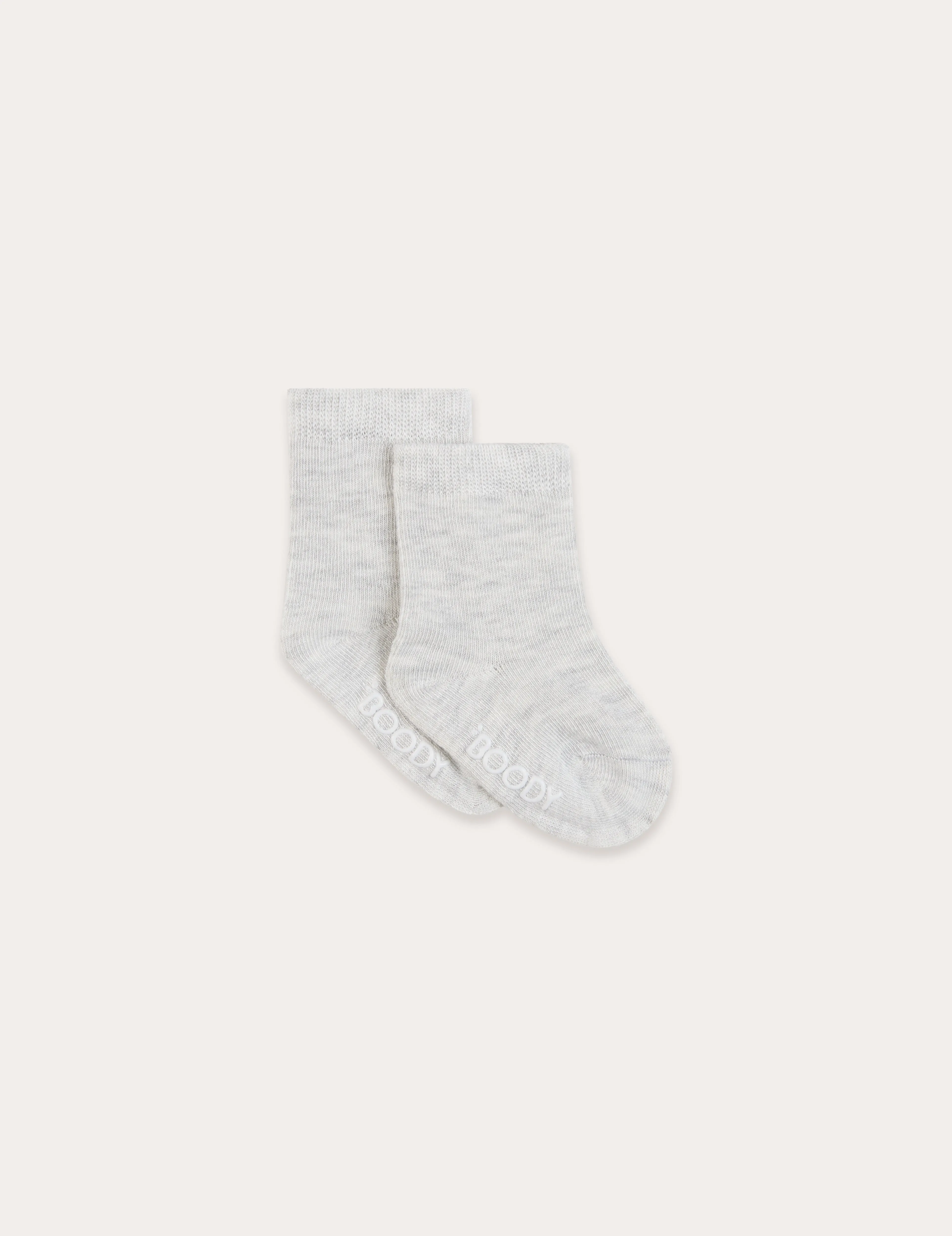 Baby Socks - 3 Pack - Heather Grey / Natural White / Stripe