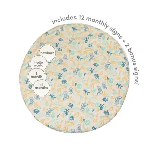 Bamboo Playmat & Monthly Sign Card Set (Reef Print)