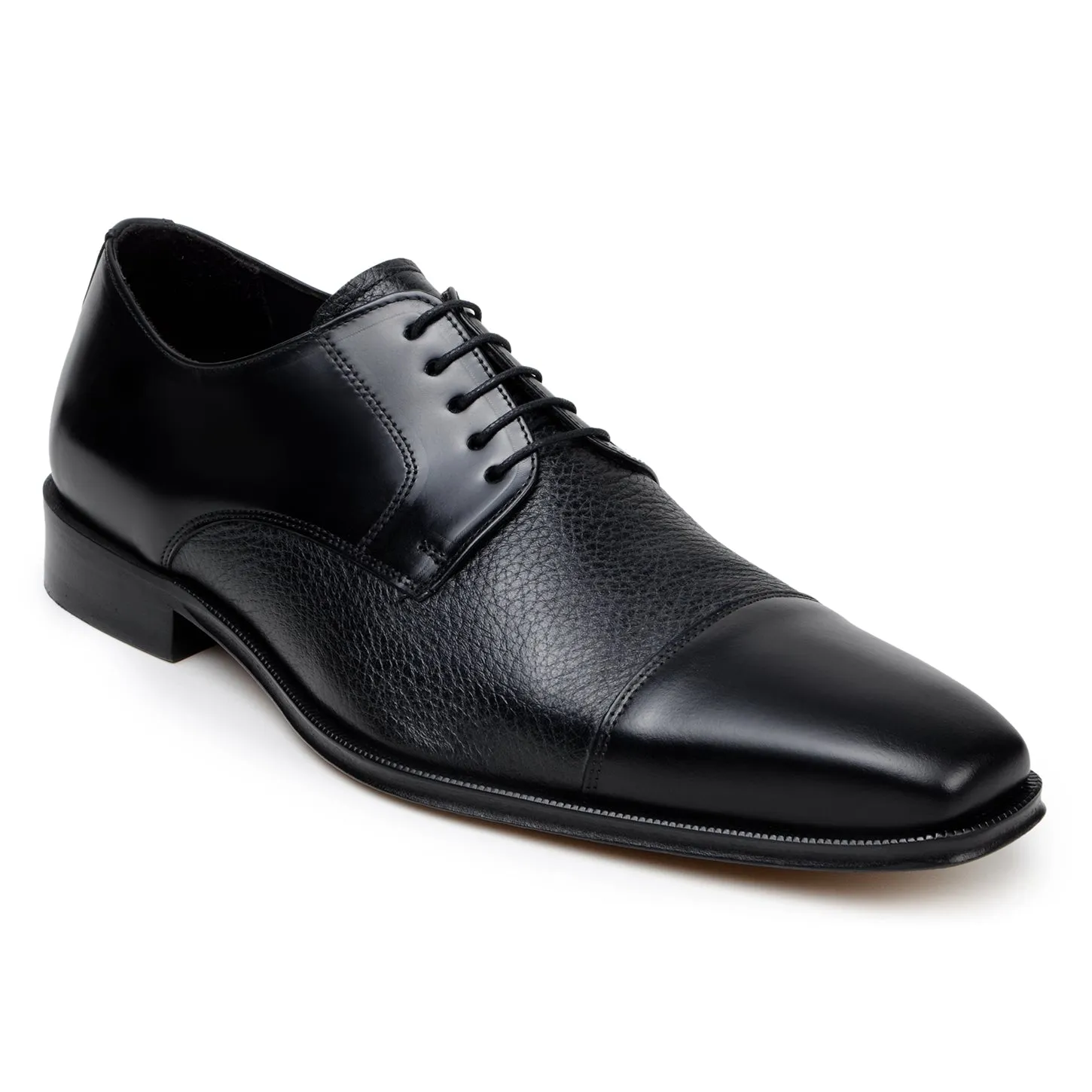 Belvedere Alexander in Black Premium Italian Deerskin Leather Oxfords