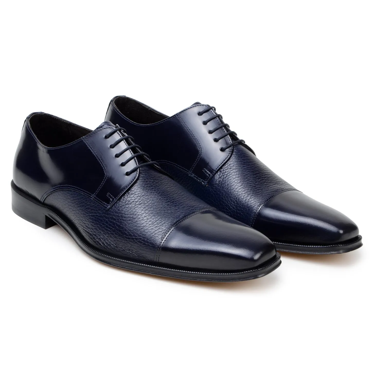 Belvedere Alexander in Navy Premium Italian Deerskin Leather Oxfords