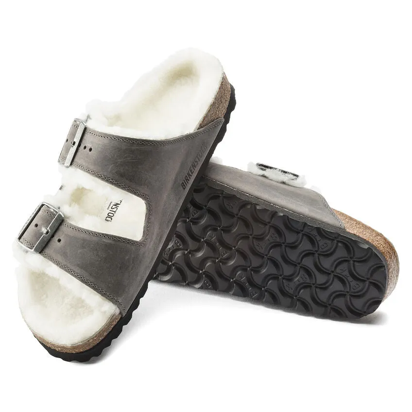 Birkenstock Arizona Shearling iron oiled leather/natural shearling