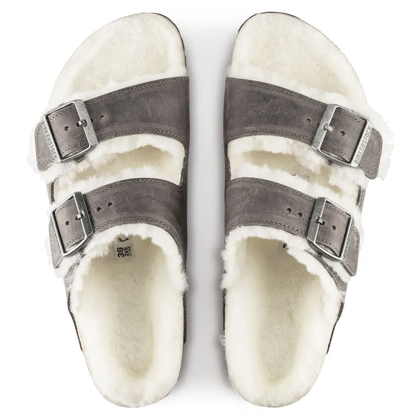 Birkenstock Arizona Shearling iron oiled leather/natural shearling