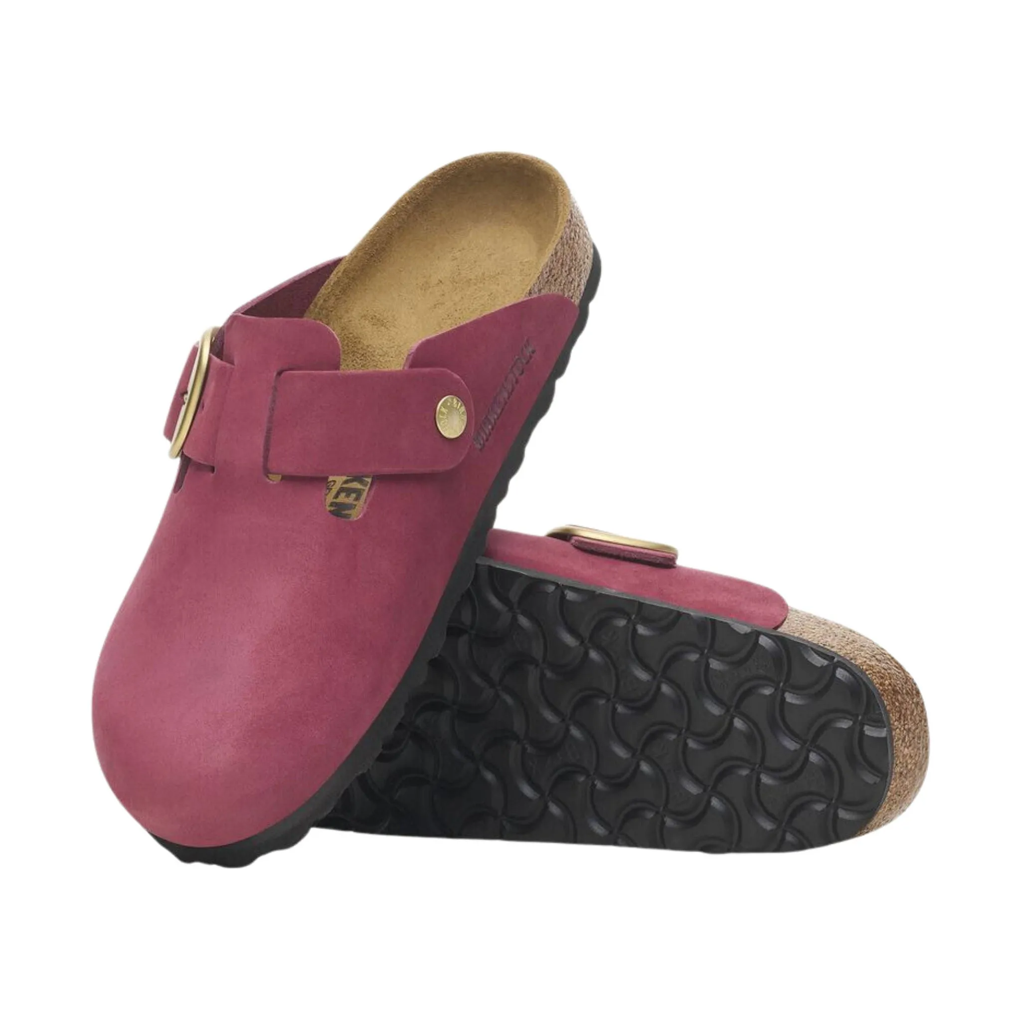 Birkenstock Boston Big Buckle Nubuck Leather Clog - Berry Crush - ONLINE STORE CREDIT/EXCHANGE ONLY