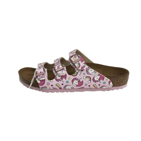 Birkenstock Florida 3 Strap Pink Unicorn Sandal, Size 34 NWOB