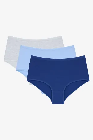 Blue Dream Cotton 3-Pack Highwaist Multicolored Slip Panties