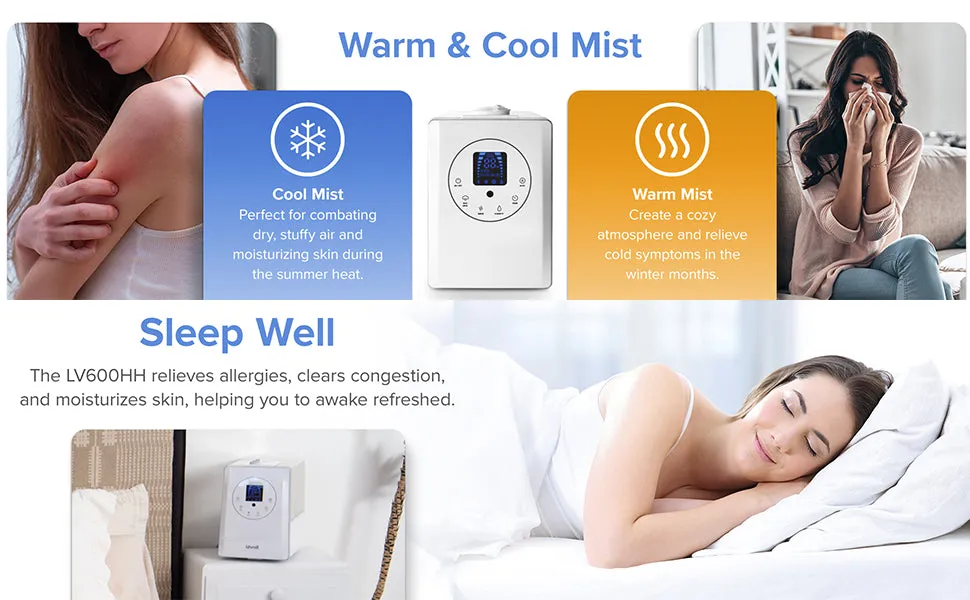 Brand new Levoit Warm & Cool Mist Ultrasonic Humidifier with ultrasonic mist for plants! Remote/Touch control, Large Display! Auto shut off! Great Reviews!