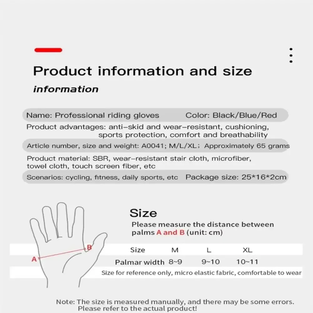 Breathable Anti-Slip Full Finger Cycling Gloves –  Anti-Shock