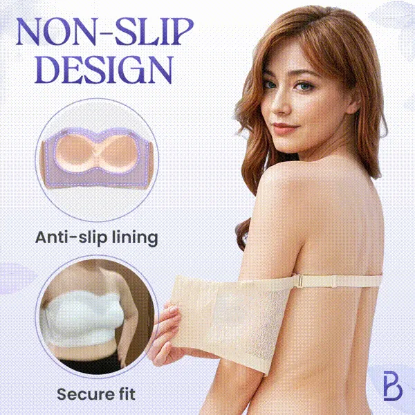 Breathable Non-Slip Strapless Front Buckle Push-Up Bra