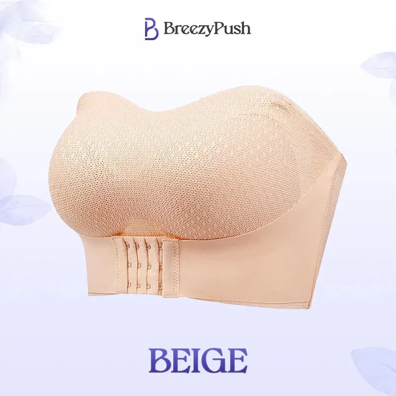 Breathable Non-Slip Strapless Front Buckle Push-Up Bra