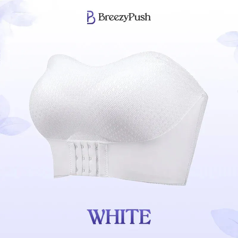 Breathable Non-Slip Strapless Front Buckle Push-Up Bra