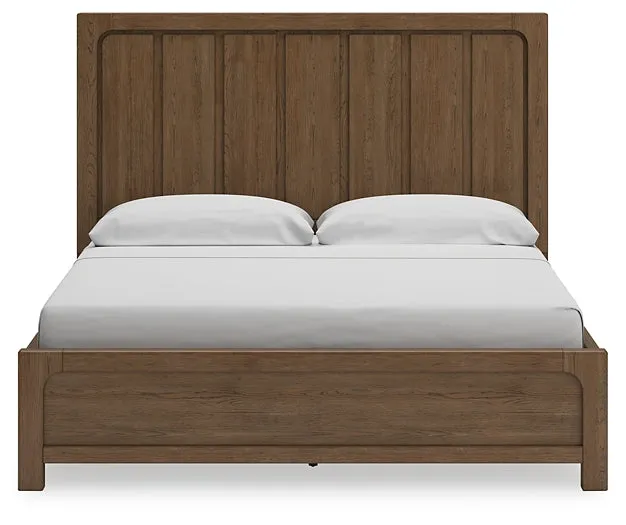 Cabalynn California King Panel Bed with Storage with Mirrored Dresser, Chest and Nightstand