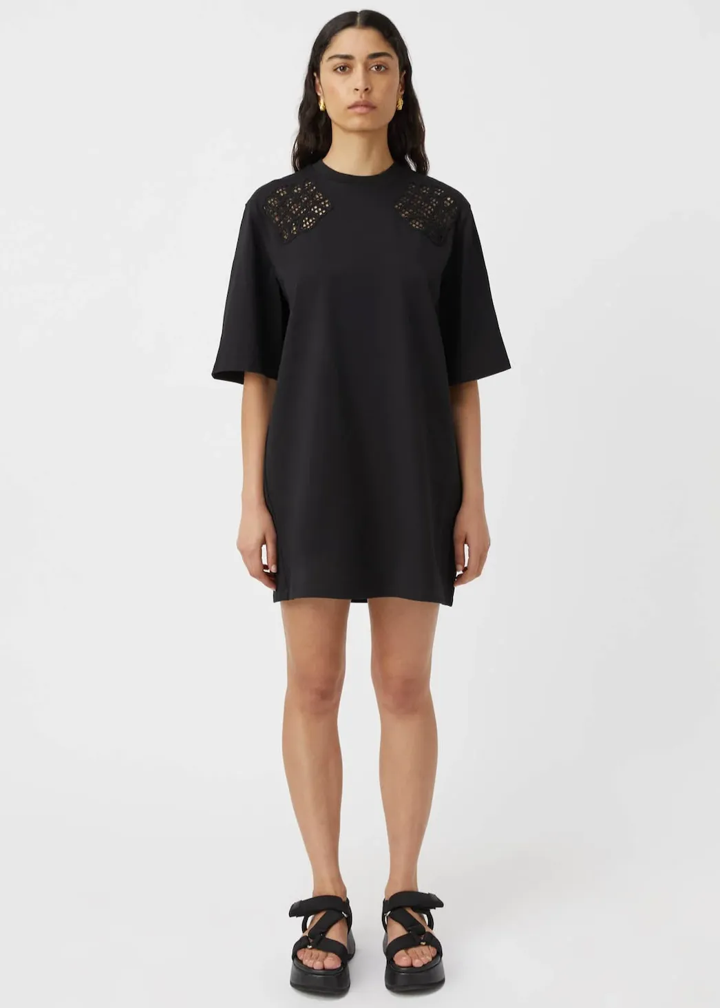 CAMILLA & MARC Caterina Applique Tee Dress - Black