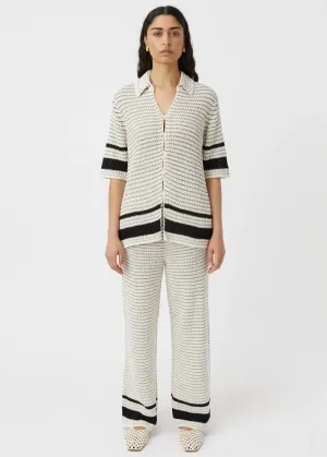 CAMILLA & MARC Reef Knit Boyfriend Shirt - Cream/Black
