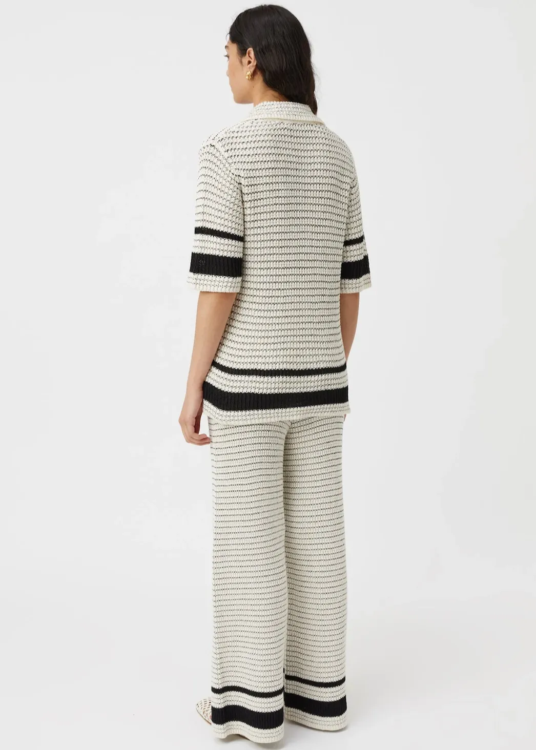 CAMILLA & MARC Reef Knit Boyfriend Shirt - Cream/Black