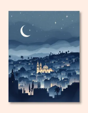 Celestial Bethlehem Nightscape Wall Art Poster