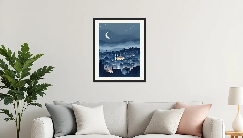 Celestial Bethlehem Nightscape Wall Art Poster