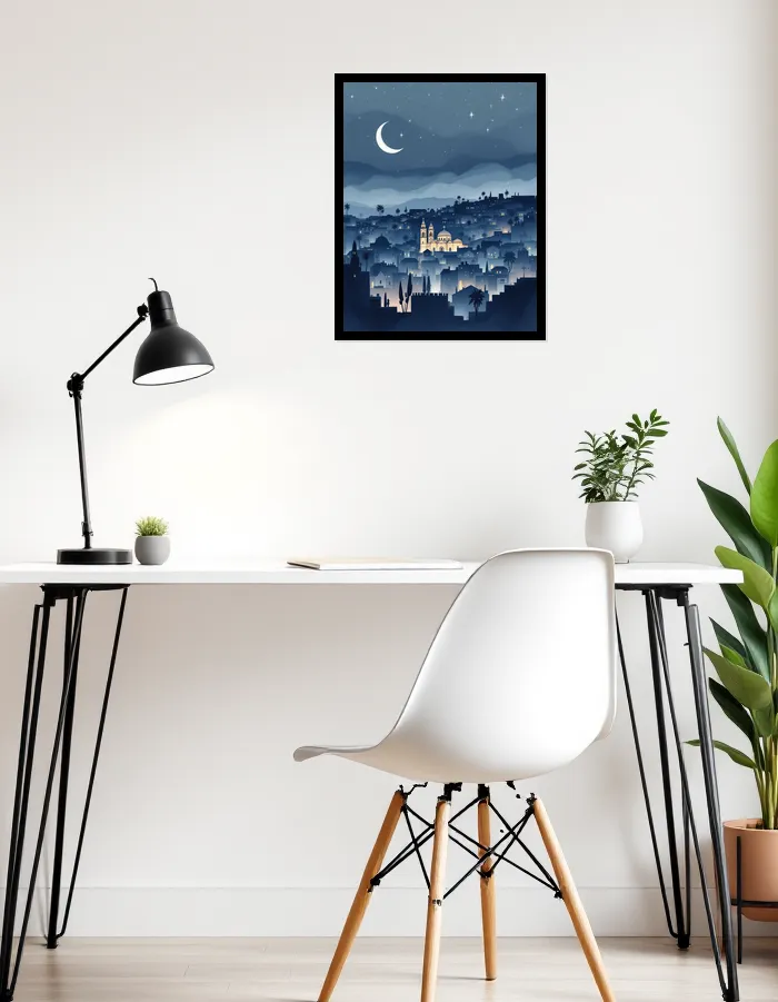 Celestial Bethlehem Nightscape Wall Art Poster