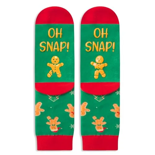 Christmas Vacation Gifts, Santa Gift Stocking Stuffers, Gingerbread Socks, Unique Xmas Gifts for Boys Girls, Funny Christmas Gifts for Kids, Gifts for 7-10 Years Old