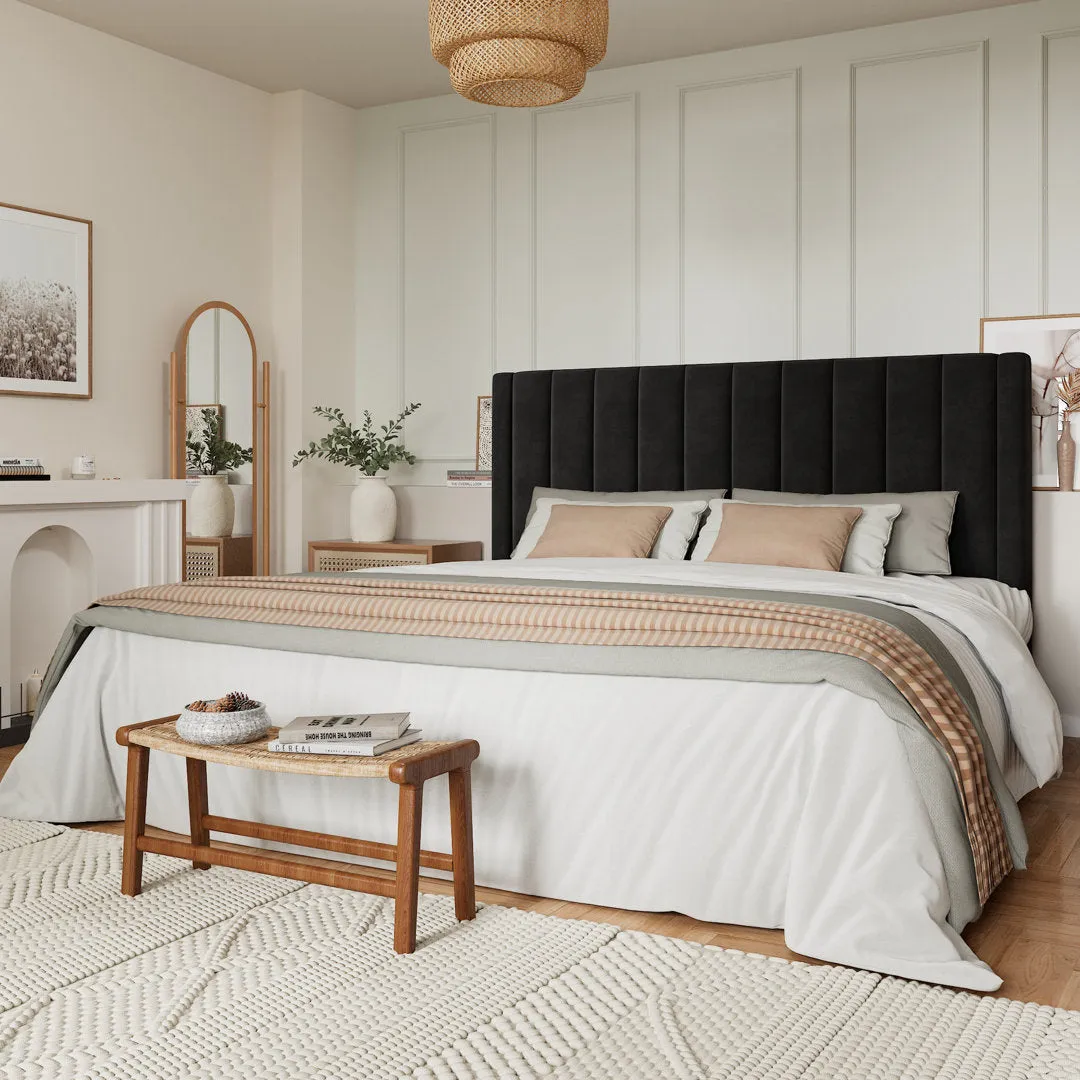 Cleo Velvet Upholstered Platform Bed Kelly Clarkson Home Color: Black Size: King