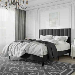Cleo Velvet Upholstered Platform Bed Kelly Clarkson Home Color: Black Size: Queen