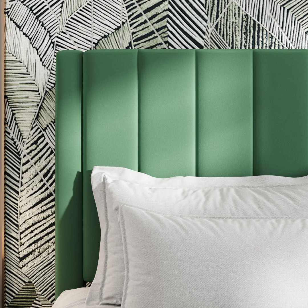 Cleo Velvet Upholstered Platform Bed Kelly Clarkson Home Color: Green Size: King