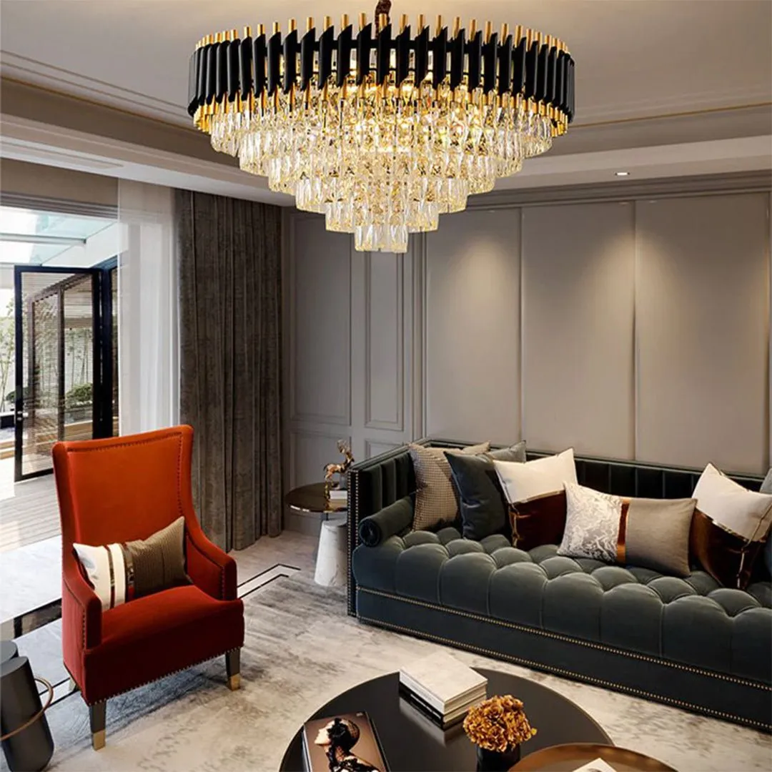 Cleofe Modern Round K9 Crystal Chandelier